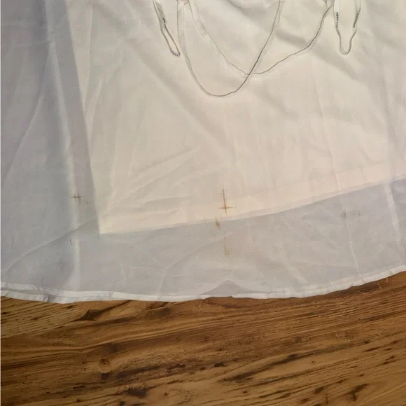 Soiėblu Cream White Lace Chemise with Spaghetti Straps maxi formal gown - Picture 4 of 4